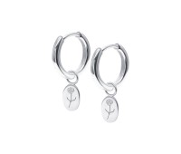Carnation Birth Flower Silver Huggie Earring Charms HO-2707